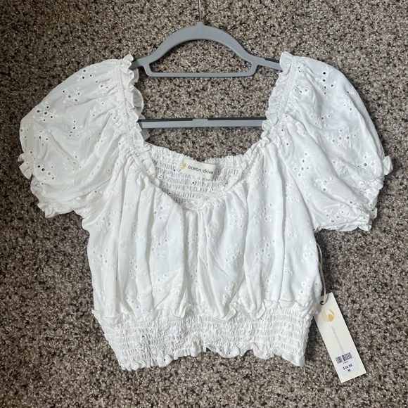 Ocean Drive White Top NWT Size M - Picture 3 of 6